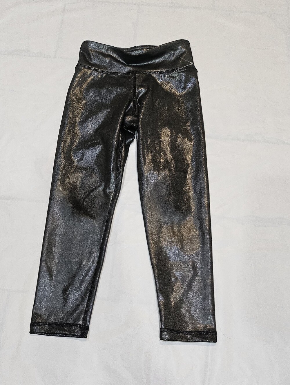 Gap Kids Girls Gunmetal Metallic Leggings XS 4-5